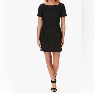 French Connection Black Croc Texture Short Sleeve Fit & Flare Mini Dress | Sz 0